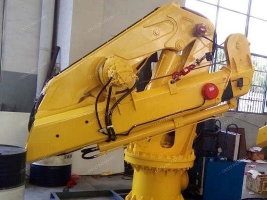 Yellow Small Knuckle Boom Crane, 1.5t@10m Foldable Ocean Crane For Sale